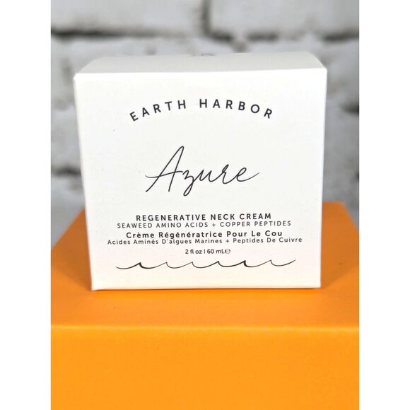 EARTH HARBOR Azure Regenerative Neck Cream Seaweed Amino Peptides Full Size NEW - Picture 2 of 6